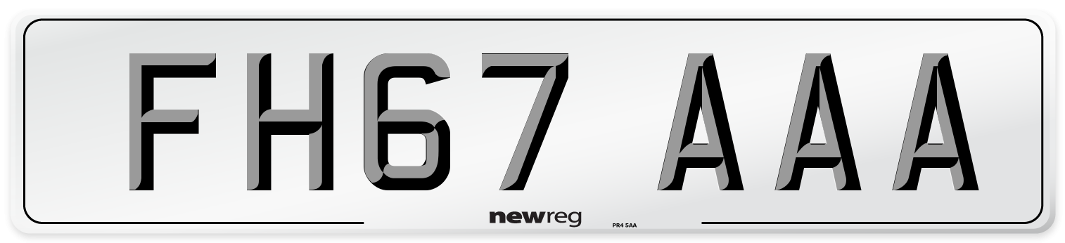 FH67 AAA Number Plate from New Reg